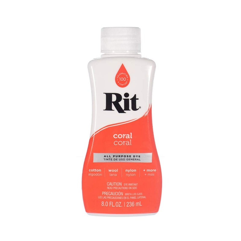 Craft County Rit Dye Liquid - Wide Selection of Colors - 8 Oz. (Coral) - Image 1